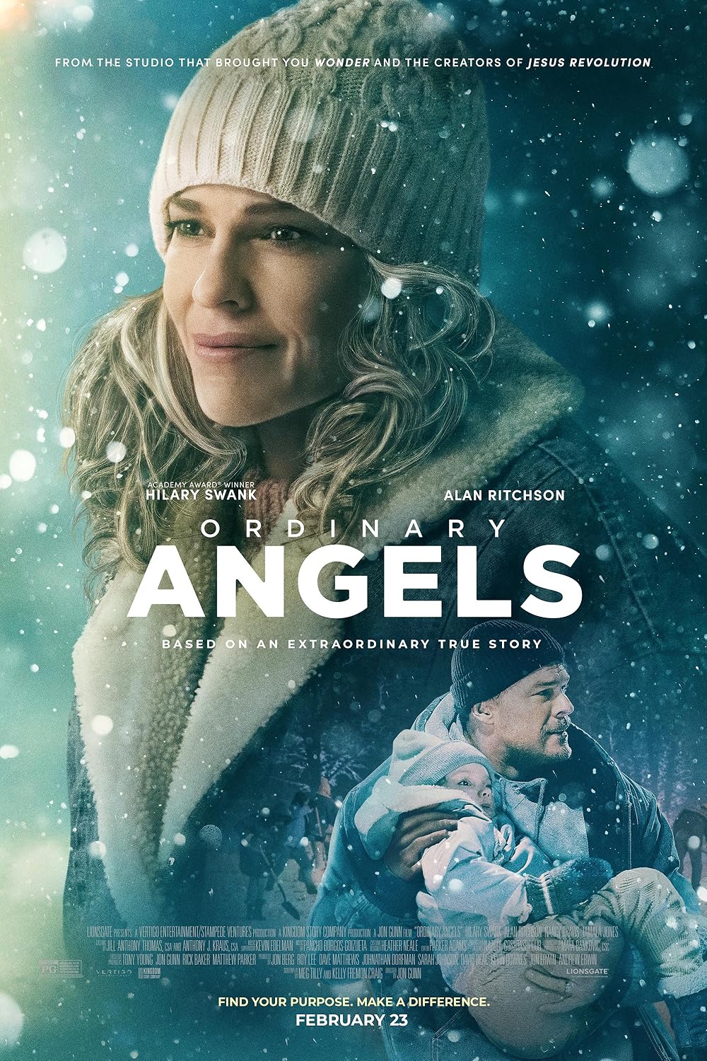 Alan Ritchson hilary swank ordinary angels 2024